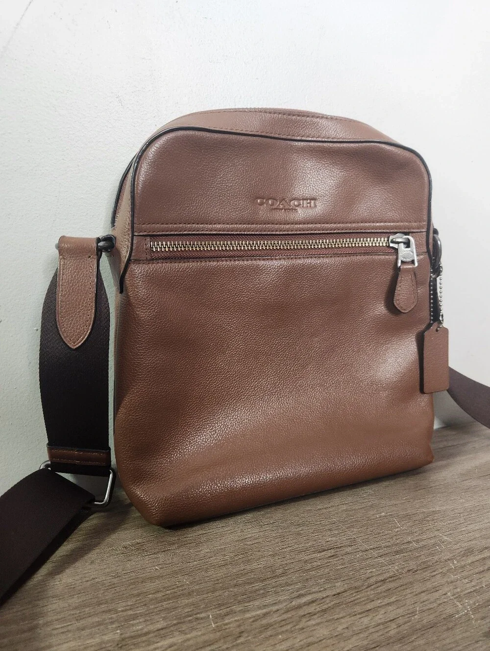 Coach Men's Crossbody Leather Flight Bag